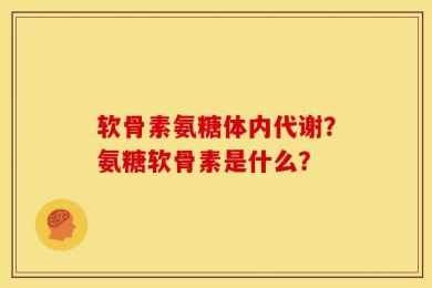 软骨素氨糖体内代谢？氨糖软骨素是什么？