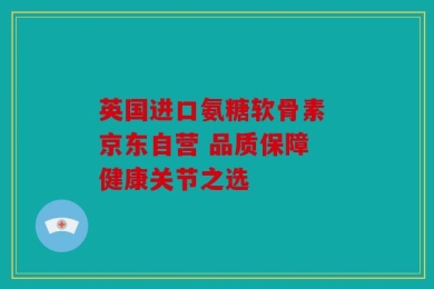 英国进口氨糖软骨素 京东自营 品质保障 健康关节之选