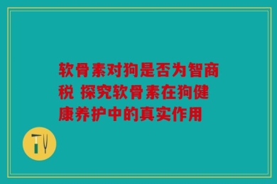 软骨素对狗是否为智商税 探究软骨素在狗健康养护中的真实作用