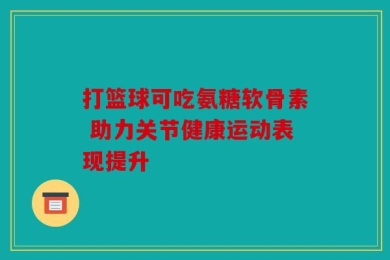 打篮球可吃氨糖软骨素 助力关节健康运动表现提升