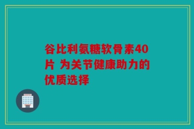 谷比利氨糖软骨素40片 为关节健康助力的优质选择