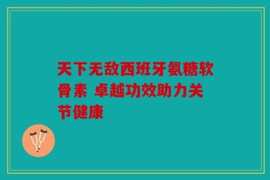 天下无敌西班牙氨糖软骨素 卓越功效助力关节健康