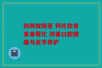 狗狗双排牙 钙片软骨素来帮忙 改善口腔健康与关节养护