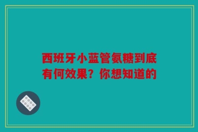 西班牙小蓝管氨糖到底有何效果？你想知道的