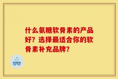什么氨糖软骨素的产品好？选择最适合你的软骨素补充品牌？