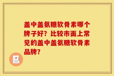 盖中盖氨糖软骨素哪个牌子好？比较市面上常见的盖中盖氨糖软骨素品牌？