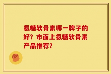 氨糖软骨素哪一牌子的好？市面上氨糖软骨素产品推荐？