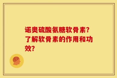 诺奥硫酸氨糖软骨素？了解软骨素的作用和功效？