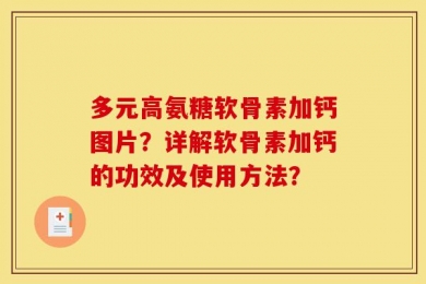 多元高氨糖软骨素加钙图片？详解软骨素加钙的功效及使用方法？