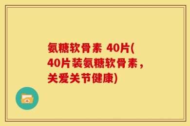 氨糖软骨素 40片(40片装氨糖软骨素，关爱关节健康)
