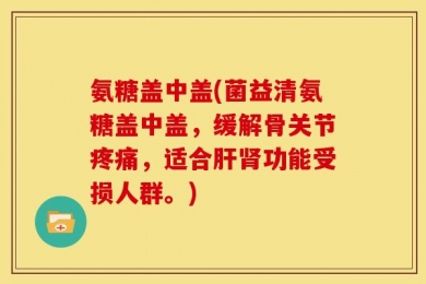 氨糖盖中盖(菌益清氨糖盖中盖，缓解骨关节疼痛，适合肝肾功能受损人群。)