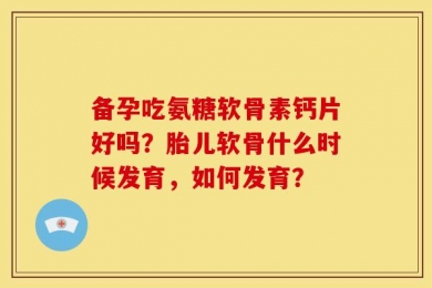 备孕吃氨糖软骨素钙片好吗？胎儿软骨什么时候发育，如何发育？