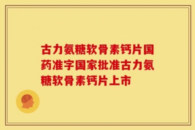 古力氨糖软骨素钙片国药准字国家批准古力氨糖软骨素钙片上市