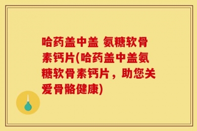 哈药盖中盖 氨糖软骨素钙片(哈药盖中盖氨糖软骨素钙片，助您关爱骨骼健康)