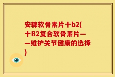 安糠软骨素片十b2(十B2复合软骨素片——维护关节健康的选择)