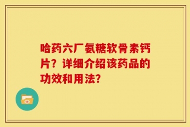 哈药六厂氨糖软骨素钙片？详细介绍该药品的功效和用法？