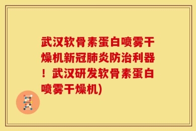 武汉软骨素蛋白喷雾干燥机新冠肺炎防治利器！武汉研发软骨素蛋白喷雾干燥机)