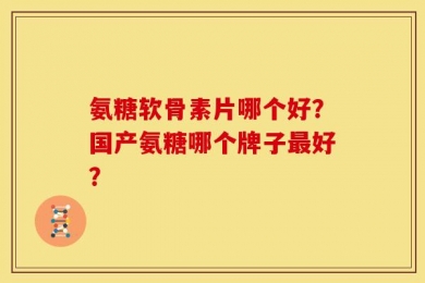 氨糖软骨素片哪个好？国产氨糖哪个牌子最好？