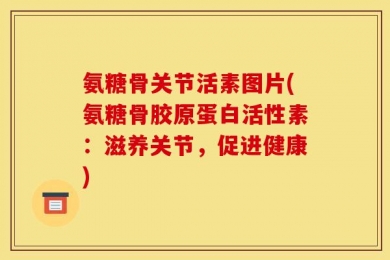 氨糖骨关节活素图片(氨糖骨胶原蛋白活性素：滋养关节，促进健康)