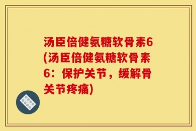 汤臣倍健氨糖软骨素6(汤臣倍健氨糖软骨素6：保护关节，缓解骨关节疼痛)