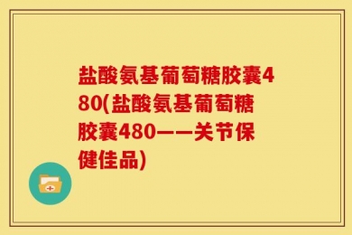盐酸氨基葡萄糖胶囊480(盐酸氨基葡萄糖胶囊480——关节保健佳品)