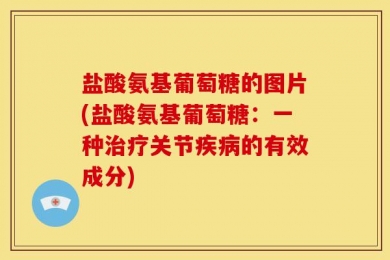 盐酸氨基葡萄糖的图片(盐酸氨基葡萄糖：一种治疗关节疾病的有效成分)