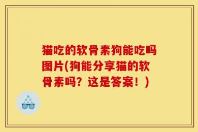 猫吃的软骨素狗能吃吗图片(狗能分享猫的软骨素吗？这是答案！)