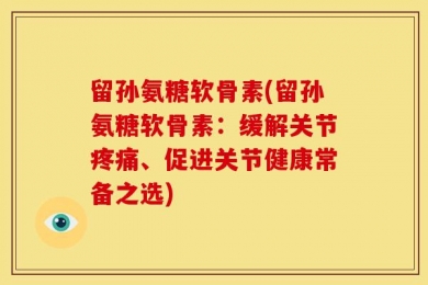 留孙氨糖软骨素(留孙氨糖软骨素：缓解关节疼痛、促进关节健康常备之选)
