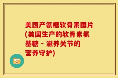 美国产氨糖软骨素图片(美国生产的软骨素氨基糖 - 滋养关节的营养守护)