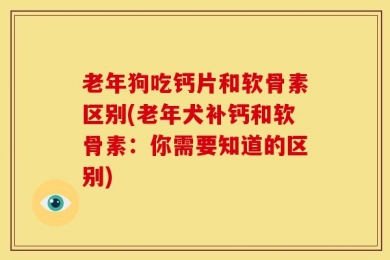 老年狗吃钙片和软骨素区别(老年犬补钙和软骨素：你需要知道的区别)