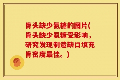 骨头缺少氨糖的图片(骨头缺少氨糖受影响，研究发现制造缺口填充骨密度最佳。)