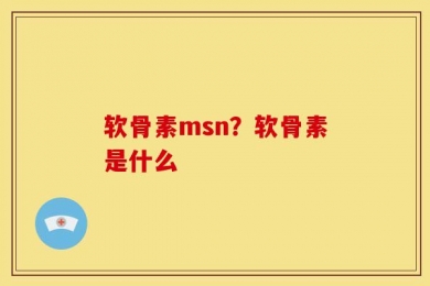软骨素msn？软骨素是什么