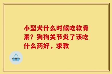 小型犬什么时候吃软骨素？狗狗关节炎了该吃什么药好，求教