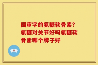 国审字的氨糖软骨素？氨糖对关节好吗氨糖软骨素哪个牌子好