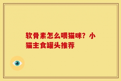 软骨素怎么喂猫咪？小猫主食罐头推荐