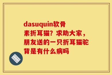 dasuquin软骨素折耳猫？求助大家，朋友送的一只折耳猫驼背是有什么病吗