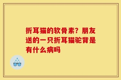 折耳猫的软骨素？朋友送的一只折耳猫驼背是有什么病吗