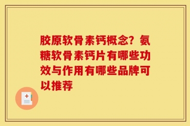 胶原软骨素钙概念？氨糖软骨素钙片有哪些功效与作用有哪些品牌可以推荐