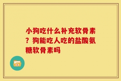 小狗吃什么补充软骨素？狗能吃人吃的盐酸氨糖软骨素吗