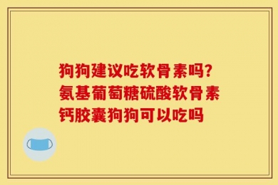 狗狗建议吃软骨素吗？氨基葡萄糖硫酸软骨素钙胶囊狗狗可以吃吗