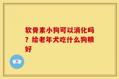 软骨素小狗可以消化吗？给老年犬吃什么狗粮好