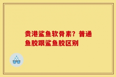 贵港鲨鱼软骨素？普通鱼胶跟鲨鱼胶区别