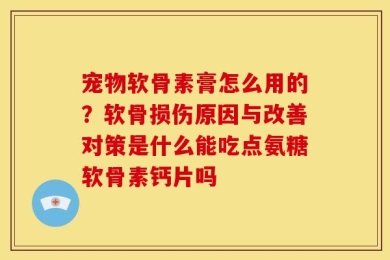 宠物软骨素膏怎么用的？软骨损伤原因与改善对策是什么能吃点氨糖软骨素钙片吗