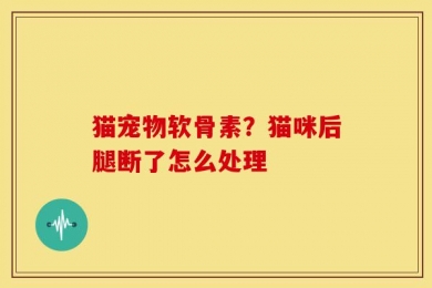 猫宠物软骨素？猫咪后腿断了怎么处理