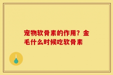宠物软骨素的作用？金毛什么时候吃软骨素