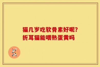 猫几岁吃软骨素好呢？折耳猫能喂熟蛋黄吗