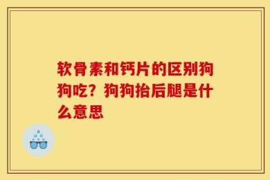 软骨素和钙片的区别狗狗吃？狗狗抬后腿是什么意思