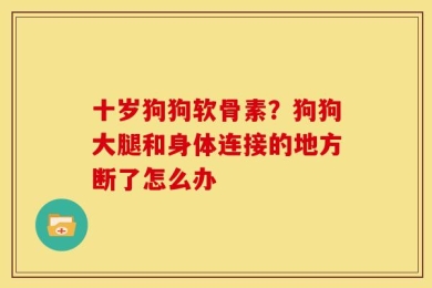 十岁狗狗软骨素？狗狗大腿和身体连接的地方断了怎么办
