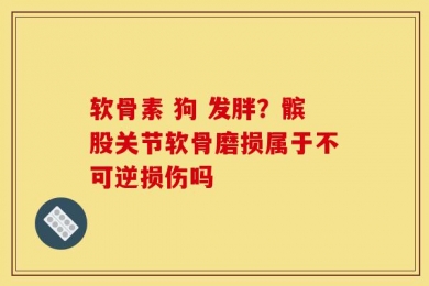 软骨素 狗 发胖？髌股关节软骨磨损属于不可逆损伤吗