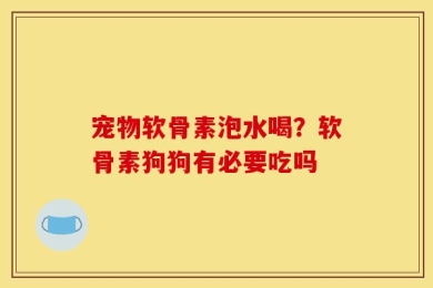 宠物软骨素泡水喝？软骨素狗狗有必要吃吗